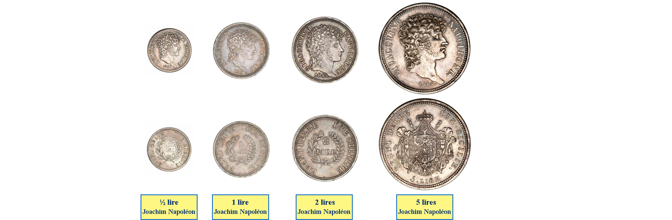 Photos de pièces de monnaies du Royaume de Naples (Joachim Murat)