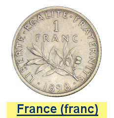 Monnaies françaises en franc