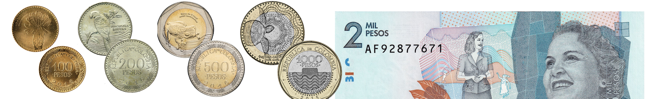 Billets et Monnaies de Colombie