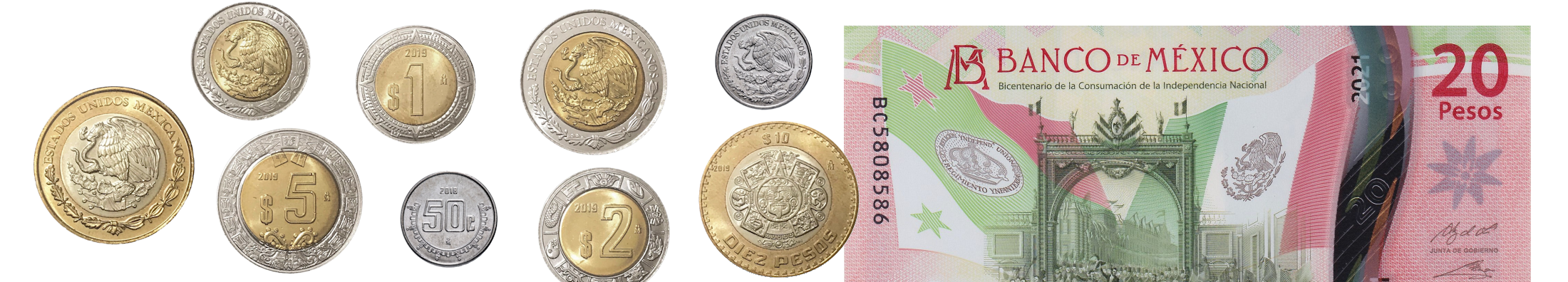 Billets et Monnaies du Mexique