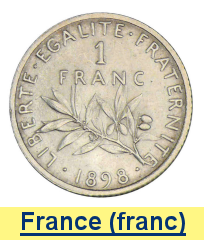 Monnaies françaises en franc