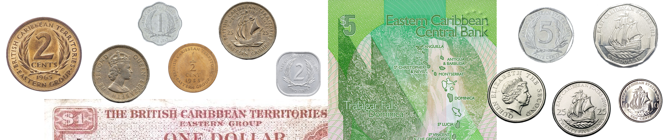Pièces et Billets de l'Union Monétaire de la Caraïbe Orientale